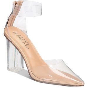 Wild Pair Womens Dellie Ankle Strap Pointed Toe Pumps Beige Size 5M NIB